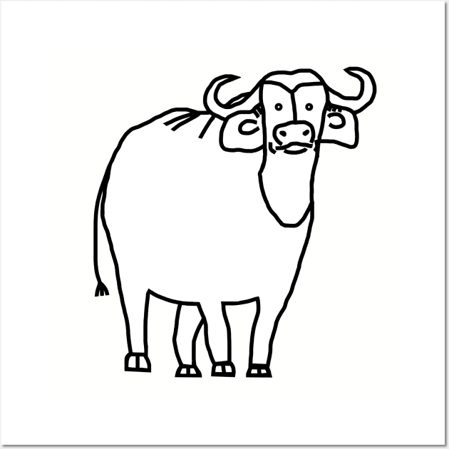 White Ox Minimal Animals Wall Art by ellenhenryart